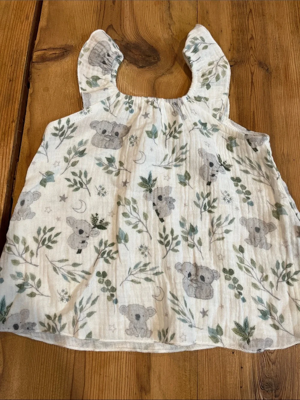 Set/2 ELEGANT BABY Organics 3-6M Gauze Cotton Koala Swing Top & Diaper Cover
